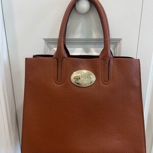 Roberto Cavalli Tan Leather Satchel